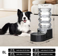 RIZZARI 8L Filtered Dog Water Dispenser: Stainless Steel Bowl for Pets