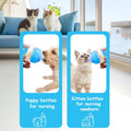 Jiaxix Pet Bottle Feeding Kit, Puppy & Kitten Nursing Supplies, Blue, 60ml Bottle with Anti-Choking Silicone Nipples & Syringes, Newborn Flow, Dishwasher Safe