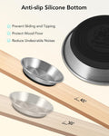 Stainless Steel Cat Bowl 1PC, Non-Slip cat Food Dishes, Metal Pet Food and Water Bowls, Whisker Friendly with Wide and Shallow Design, 6.3'' Wide, 0.7mm Thick Steel, Ideal Pet Dish (1 PC-6.3in)