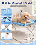 Dog Bath Holder for Small Dogs, Foldable Dog Grooming Hammock Stand，Blue