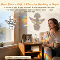 Calmpathz Handmade Stained Glass Angel Dog Suncatcher - Rainbow Bridge Dog Memorial Gifts for Loss of Dog, Pet Memorial Gifts for Dogs Cats, Loss of Dog Sympathy Gift & Remembrance Ornament