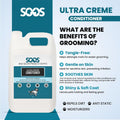 Soos Pet Conditioner Ultra Crème Natural Dead Sea Minerals Smoothness Polish Deeply Absorbing with Vitamins Essential Oils Natural Ingredients for Dogs and Cats - 1 Pack (4L)