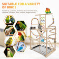 HPAWHOMEPART Bird Playground, Parrots Playstand for Small to Medium Birds, Perch Stand with 3 Ladders Playgym with Rope Perch, Swings Feeder Cups Bird Cage Accessories for Conure Cockatiel Lovebirds