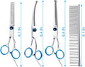 5 in 1 Premium Dog Grooming Scissors, Professional Dog Scissors for Grooming with Safety Round Tips, Lengnoyp Stainless Steel Thinning Shears, Pet Cat Shears for Grooming Kit