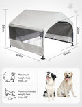 Suddus Dog House Outdoor, Extra Large Dog Tent Outside, Dog Shade Shelter with Three-Sided Breathable Mesh Windows, Sun Rain Cover for Pet, Dogs 48" D x 48" W x 39" H