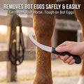 Pro Farrier Grooming Bugs Bot Knife– Stainless Steel Blade, Plastic Handle, Multi-Purpose Mane and Coat Cleaning Tool fo