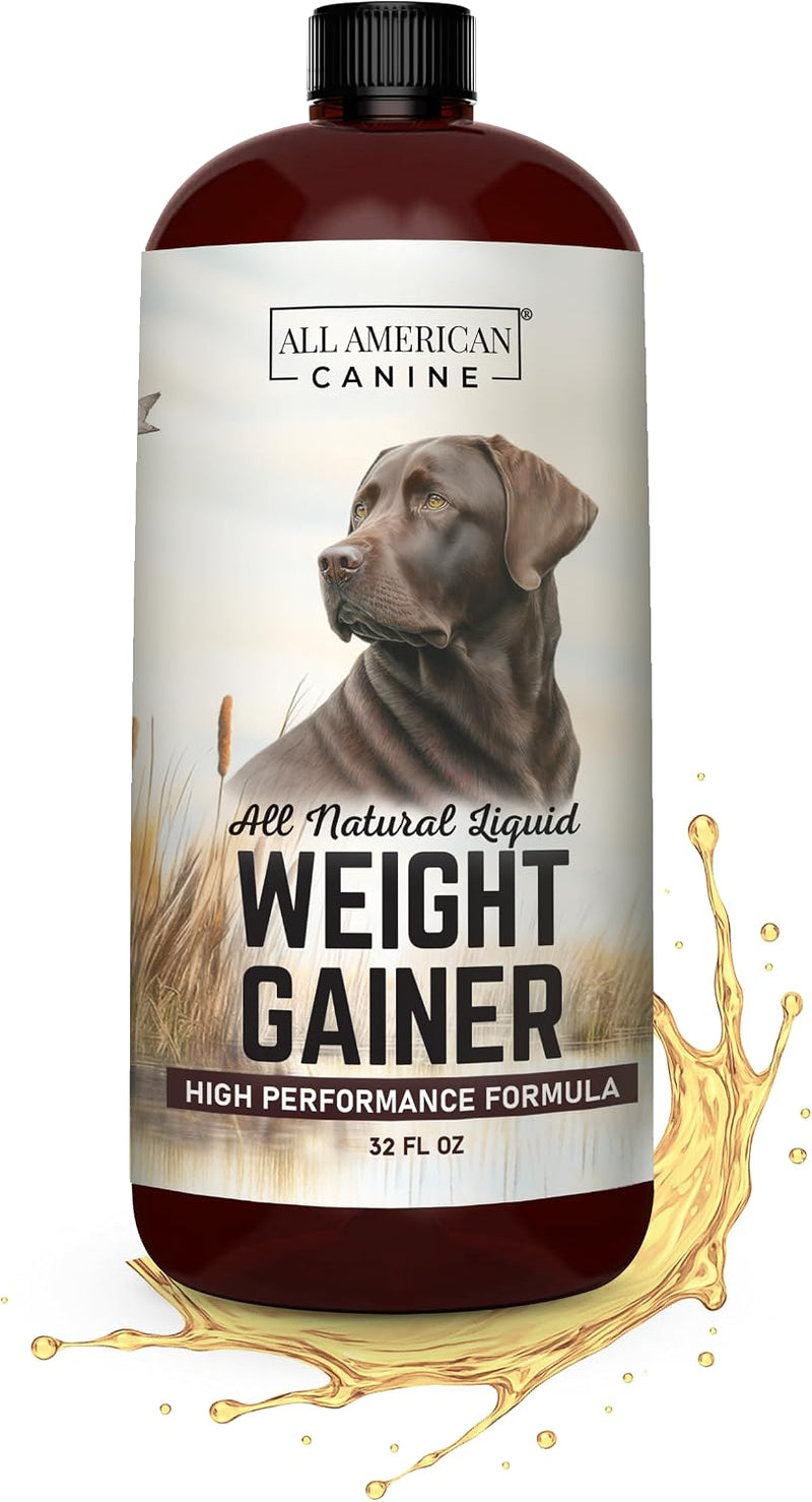 All American Canine Dog Weight Gainer Liquid – High Calorie Dog Food Supplement for Rapid Weight Gain, Mass, and Recover