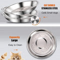 6 Pcs Stainless Steel Cat Bowls Shallow Wide Food Bowls for Cats Replacement Whisker Fatigue Relief for Small Dogs and Cats Indoors (Silver)