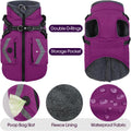 FUAMEY Dog Winter Coat Reflective Strips, Cozy Dogs Jacket with Harness Back Zipper, Fleece Lined Puppy Vest Thermal Clo