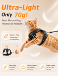 Halypet Cat Harness and Leash Set - MAX Safety 4th-Gen Upgrade, Escape Proof, Adjustable, Comfortable Soft Vest, Easy to Wear Kitten Harness with Reflective Strip for Cats Walking - Small Black