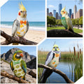 HJZHII 4 Pcs Bird Diaper, Parrot Diapers with Waterproof Inner Reusable Flight Suit Cute Soft Bird Diaper Clothes for Parakeets Cockatiel Canary Monk Parakeet (L)
