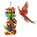 RUBY.Q Large Parrot Toy, 20in Bird Parrot Toy, Multicolored Natural Wooden Bird Chewing Toys for Large Macaws, African Grey and a Variety of Amazon Parrots
