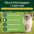 YOTANGO Cat Flea Treatment Crunchy & Creamy Chewables, 500 Chews Natural Flea and Tick Prevention for Cats + Skin and Coat Support, Daily Oral Supplement Chewables for Cats and Kittens (Salmon Flavor)