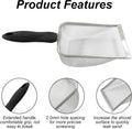 Murtenze Stainless Steel Cat Litter Scoop, Non-Stick Coated Metal Fine Sand Litter Scoop, Mesh Shovel for Reptile Kitten Pooper (Black, 2mm mesh)