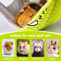 BESNEW 3 in 1 Enlarged Guinea Pig Hammock,Wooden Guinea Pig Hideout with House & Platform & Stairs Small Animal Toys for
