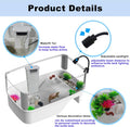 Small Turtle Tank Habitat Kit with Basking Platform, for Turtles, Crayfish, Crab, Aquatic Tortoise Enclosure Starter Aqu
