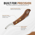 Equine Care Right-Handed Farrier Hoof Knife, Sheesham Wood Handle