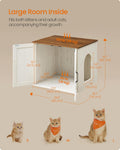 Feandrea Cat Litter Box Enclosure, Hidden Litter Box Furniture, Indoor Pet House End Table, 23.6 x 19.7 x 19.7 Inches, Rustic White and Honey Brown UPCL042W201