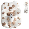 Cute Pet Apparel Plush Bear Pattern Cartoon Dog Clothes All Season Sleeveless Puppy Kitten Pullover Soft Skin-Friendly (White2, M (4.4-7.7lbs))