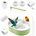 Lignumix Automatic Bird Bath with Quiet Pump,Parakeet Bird Bathtub for Cage with Adjustable Shower Head & Water Flow Valve,Large Bird Baths Detachable for Easier Cleaning,BPA-Free