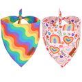 PTDECOR Rainbow Dog Bandanas Pride Day Dog Scarf Reversible Triangle LGBT+ Rainbow Bandanas for Medium Large Dogs Pets (Pride, Large)