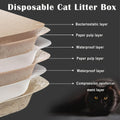 Nexboraque 8 Pack Disposable Cat Litter Box, 17 x 13.2 x 4 Inch Large Kitty Litter Box Pans Paper Cat Litter Tray for Ha