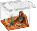 Reptile Terrarium,6.8" x 6.8"x 6" Reptile Breeding Box, Magnetic Acrylic Enclosure，for Tarantula，Hermit Crab，Jumping Spi