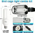 LUCKY HERP Bird Cage Lighting Fixture Combo Kit, Avian Sun Lamp Fixture with 20W 2.4 UVB UVA Compact Flourescent Bird La