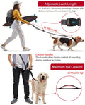 WANFIRE Hands Free Dog Leash, 5.1-8.9Ft Crossbody Long Leash, Waist Dog Belt for Small & Medium Dogs, City Walking & Running Outdoor Hiking &Travel etc. (Black)