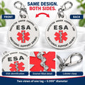 ESA Small Breed Emotional Support Animal Tag, Red, .999 Inch ID Tag