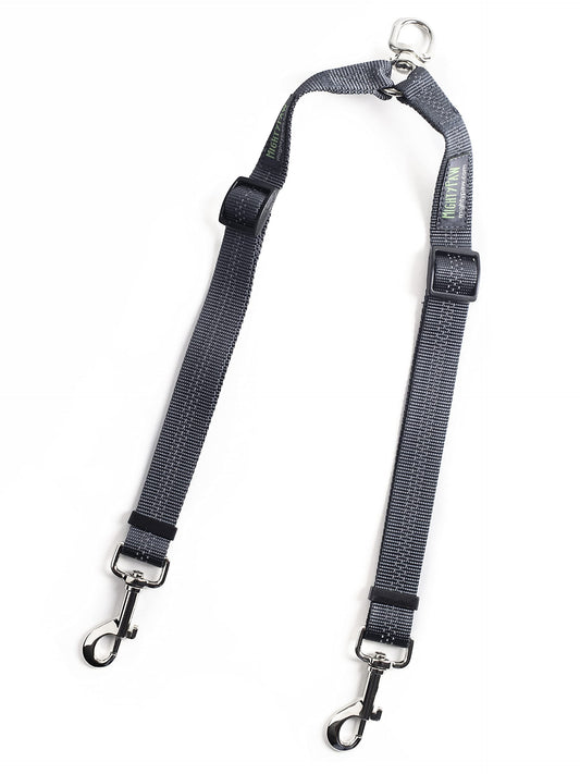 Mighty Paw Double Dog Leash - Double Leash for Two Dogs No Tangle Design. Split Lead for 2 Pets. Adjustable to Fit All Sized Breeds. Reflective Dual Pet Lead for People with Multiple Pups