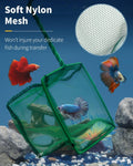 Pawfly Aquarium Fish Net with Braided Metal Handle Square Net with Soft Fine Mesh Sludge Food Residue Wastes Skimming Cl