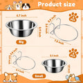 6 Pack Hanging Dog Kennel Bowls, No Spill Crate Water Bowl Food Feeder for Cage Removable Coop Cup with Hook Holder for 