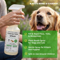 Kate's Home & Garden Flea and Tick Spray for Dogs and Cats – 32 oz Natural Peppermint Flea Spray – Kills & Repels Fleas, Ticks, Mosquitoes – Pet Safe