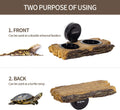 REPTI ZOO Turtle Basking Platform or Reptile Feeding Ledge with Suction Cup, Resin Flat Ramp for Turtle Reptile Chameleo