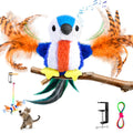 Zeepet Cat Toys Flapping Bird, Catnip Toys for Indoor Cats Interactive Automatic Kitten Toy Kicker - Baby Plush/Feather/Crinkle, Rechargeable 4 Sounds/Off, Timed & Touch Activated, Clip & Hanging Rope
