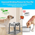 TIDANT 1.2 Gallon Elevated Large Dog Water Bowl with Mat, 4 Height Adjustable 12-17", Raised Dog Water Bowl Stand for Large Breed