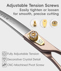 Professional Curved Dog Grooming Scissors 7'' Rose Gold 440C Stainless Steel Pet Cutting Shears Safety Trimming Shearing
