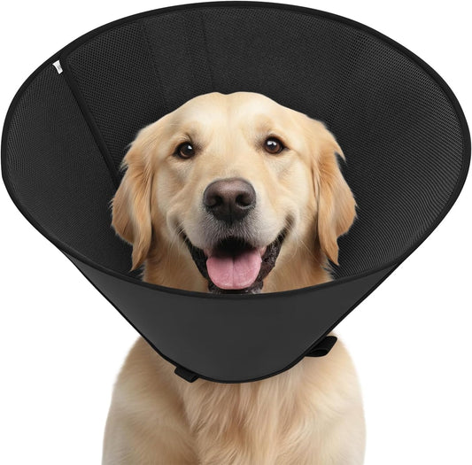 Soft Dog Cone Collar to Stop Licking After Surgery, Mesh Breathable Pet Recovery Collar for Large Medium Dogs, Elizabeth