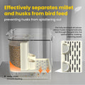 BAGHPBM No Mess Automatic Bird Feeder,Multifunctional Parrot Seed Feeders,Transparent Seed Food Container,Bird Cage Accessories for Canaries Budgies Lovebirds Conures Cockatiels