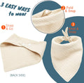 Dimidium Beige Dog Bandanas Plain Color with Adjustable Snap Button 100% Cotton Pet Solid Wedding Engagement Scarf for S