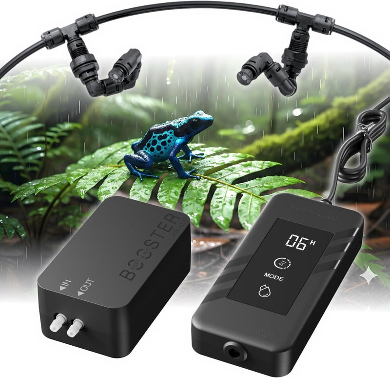 Automatic Reptile Misting & Humidifying System, Auto Rain Sprayer, 2 Nozzles, Auto Reptiles Mister for Terrariums, Chame