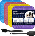 KISENGT Lick Mat for Dogs and Cats, Suction Cups, Slow Feeder, 4Pack, Large