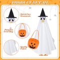 23 Inch Halloween Ghost Porch Goose Outfit for Cement Goose Lawn Decor