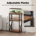 HavenlyYouth 10 Gallon Fish Tank Stand with Power Outlet , 3 Tier Aquarium Stand with Shelf, Turtle/Reptile Tank Stand f