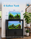 6 Gallon Glass Fish Tank 5 Gallon Open-Back Lid, Small Aquarium Fish Bowl Cube for Betta Goldfish Snails Shrimp Aquatic 