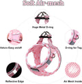 Mercano Soft Mesh Dog Harness and Leash Set, Step-in Reflective Breathable Lightweight Vest Harnesses with Safety Buckle for Small Dogs, Cats (Pink, S)