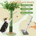 Sheripet Cat Scratching Post, 45 Inch Tall Cat Scratcher Tree for Indoor Cats Adults with Natural Sisal Rope, Large Scratching Posts with Rubber Brush, 3-Layer Solid Wood Base and Balls Track Toy