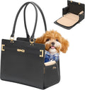 2-in-1 Stylish Dog Purse Carrier Travel Tote Bag for Small Dogs Cats