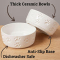 Ceramic Dog Bowl Set of 2 with Anti-Skid Base - 5.5" Wide x 2" Tall Ceramic Dog Bowls for Small Dogs - 2 Cup Capacity Food and Water Bowls for Dogs - Rubber Bottom Pet Bowl Set of 2 for Small Pets